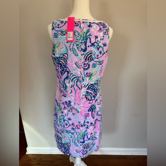 NWT- women’s size 12 Lilly Pulitzer, Gabby  stretch shift dress . color Lilac - Picture 4 of 5